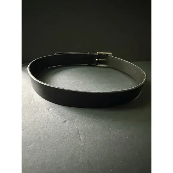 Vtg, Calvin Klein Womens Leather Belt Logo Black Made In Italy Large Casual Y2K